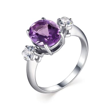 Кольцо из серебра 925 с аметистами