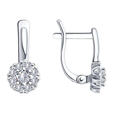 Серьги из серебра 925 с фианитами