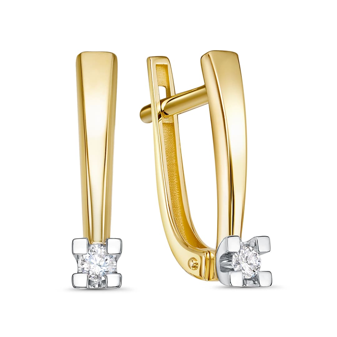 Серьги из золота 585 с  бриллиантом