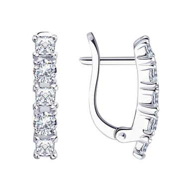 Серьги из серебра 925 с фианитами