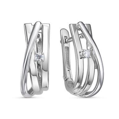 Серьги из золота 585 с бриллиантом