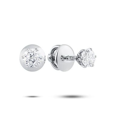 Серьги из золота 585 с выращенным бриллиантом