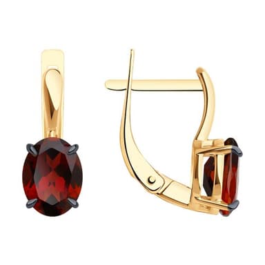 Серьги из золота 585 с гранатами