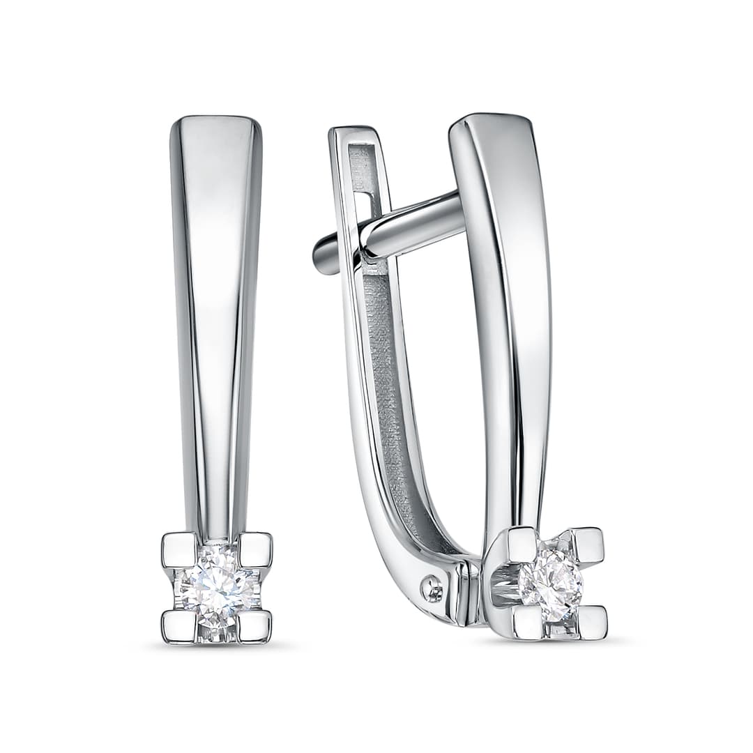 Серьги из золота 585 с  бриллиантом