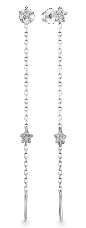 Серьги из серебра 925 с фианитами