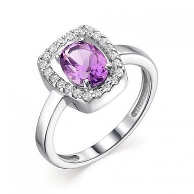 Кольцо из серебра 925 с аметистами
