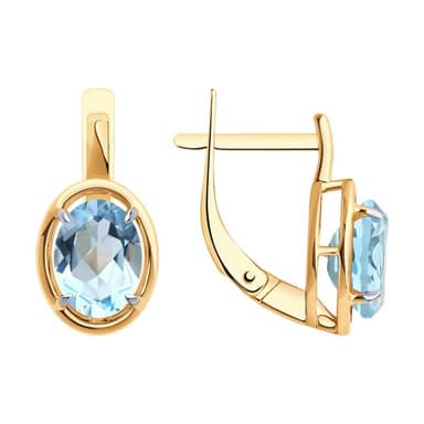 Серьги из золота 585 с топазами
