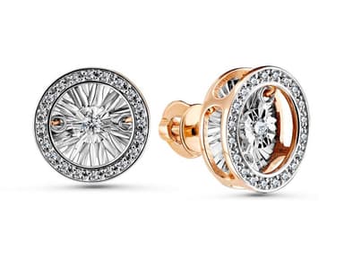 Серьги из золота 585 с бриллиантом