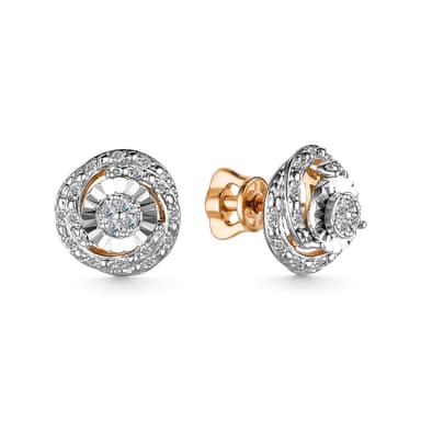 Серьги из золота 585 с бриллиантом