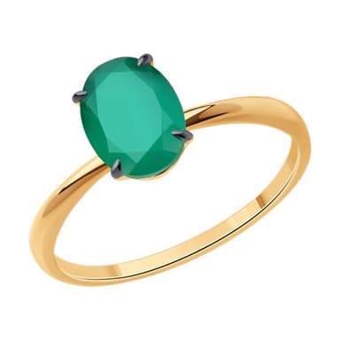 Кольцо из золота 585 с агатами