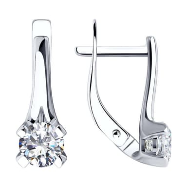 Серьги из золота 585 с фианитами