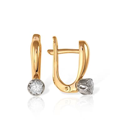 Серьги из золота 585 с бриллиантами