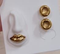 Серьги из стали с фарфором