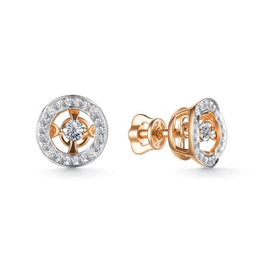 Серьги из золота 585 с бриллиантом