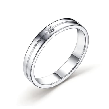 Кольцо обручальное из серебра 925 с бриллиантом