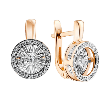 Серьги из золота 585 с бриллиантом