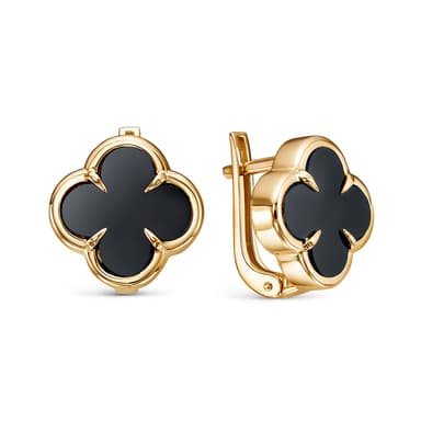 Серьги из золота 585 с ониксом