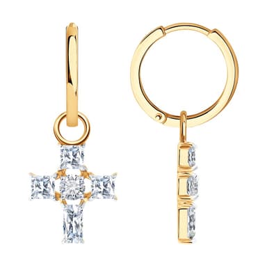 Серьги из Золота 585 с фианитами