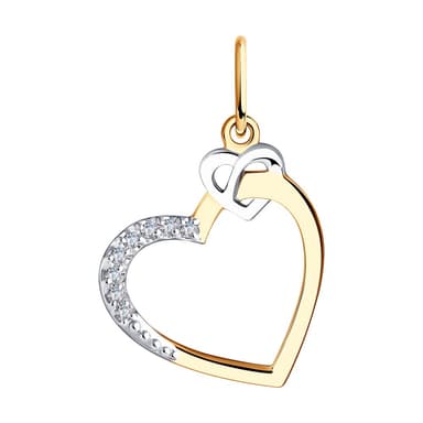 Подвеска из золота 585 с фианитами