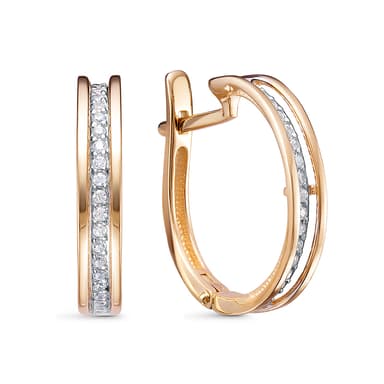 Серьги из золота 585 с фианит