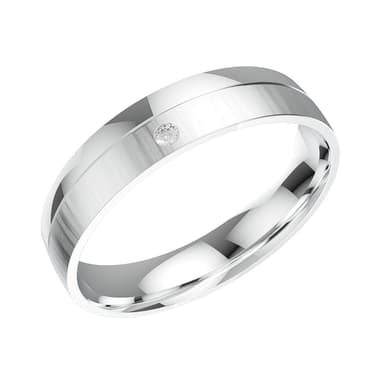 Кольцо обручальное из золота 585 с фианитами