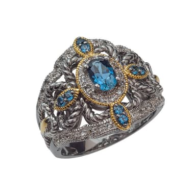 Кольцо из серебра 925 с топазом