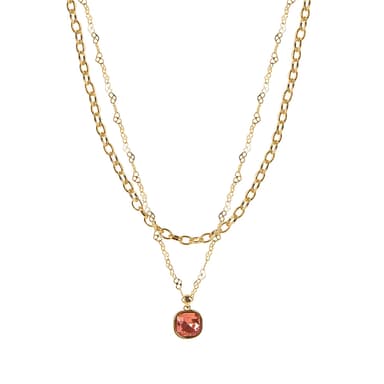 Колье из бижутерного сплава с ювелирным стеклом