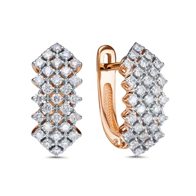 Серьги из золота 585 с бриллиантом