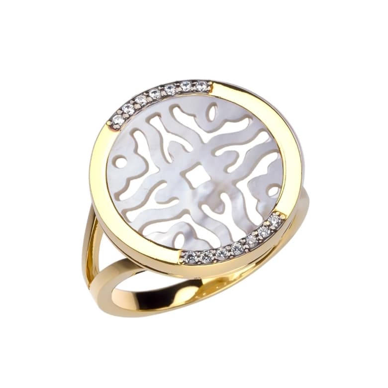 Кольцо из серебра 925 с перламутром