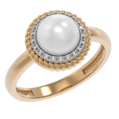 Кольцо из золота 585 с жемчугом