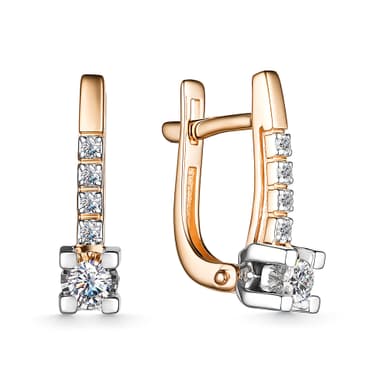 Серьги из золота 585 с бриллиантами