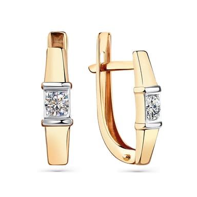 Серьги из золота 585 с фианит