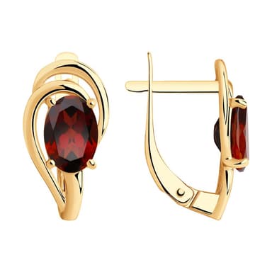 Серьги из Золота 585 с гранатами
