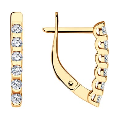 Серьги из золота 585 с фианитами