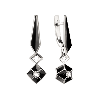 Серьги из золота 585 с бриллиантами