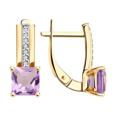 Серьги из золота 585 с аметистами