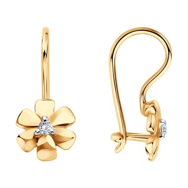 Серьги из Золота 585 с фианитами
