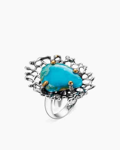 Кольцо из серебра 925 с бирюзой