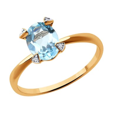 Кольцо из Золота 585 с топазами