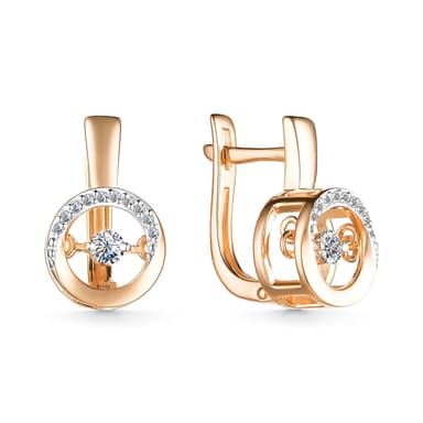 Серьги из золота 585 с бриллиантом