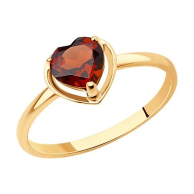 Кольцо из золота 585 с гранатами