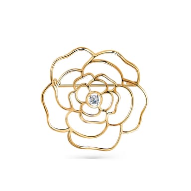 Брошь из золота 585 с фианит