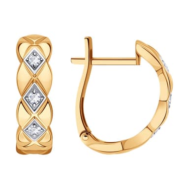 Серьги из Золота 585 с фианитами