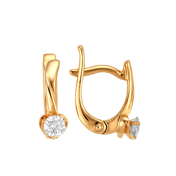 Серьги из золота 585 с бриллиантами