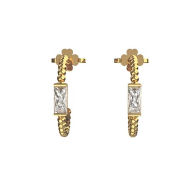 Серьги из золота 585 с фианит