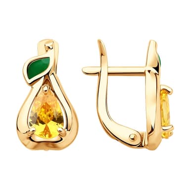 Серьги из Золота 585 с фианитами