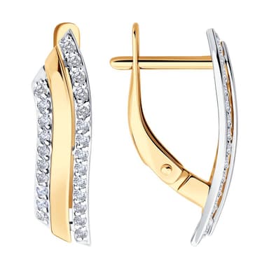 Серьги из Золота 585 с фианитами