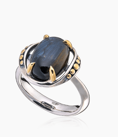 Кольцо из серебра 925 с питерсит