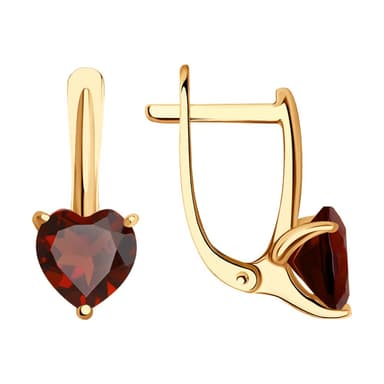 Серьги из золота 585 с гранатами