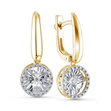 Серьги из золота 585 с бриллиантом